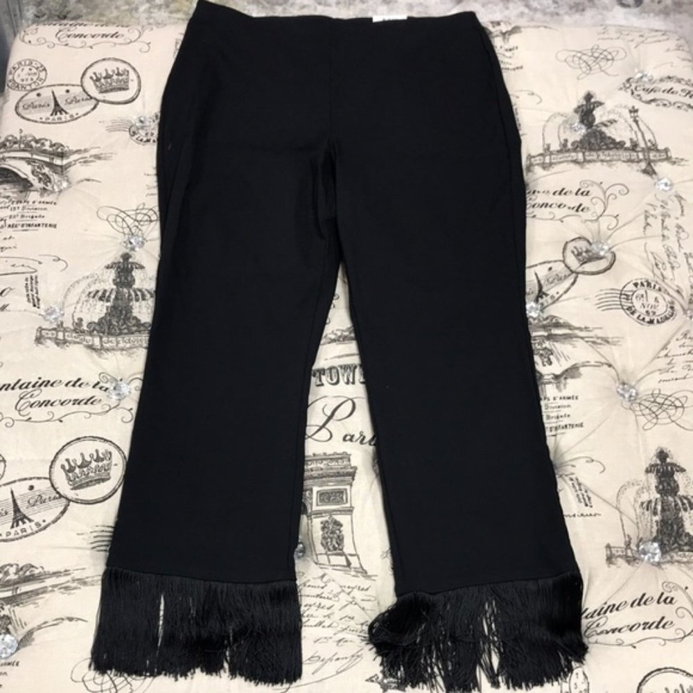 Inc Fringe-Trim Cropped Skinny Pants - Picture 3 of 8